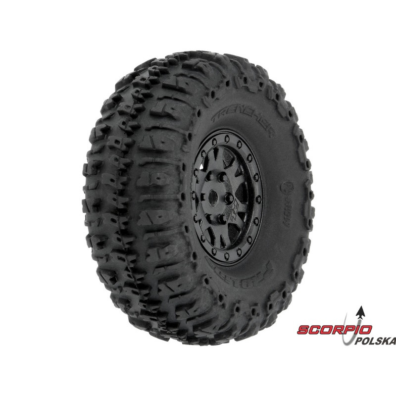 PRO-LINE koło 1.0" Trencher, felga H7 czarna Impulse (4): SCX24