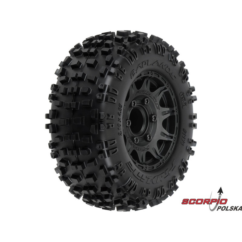 PRO-LINE koło 2.8", opona Badlands, felga Raid H12 czarna (2)