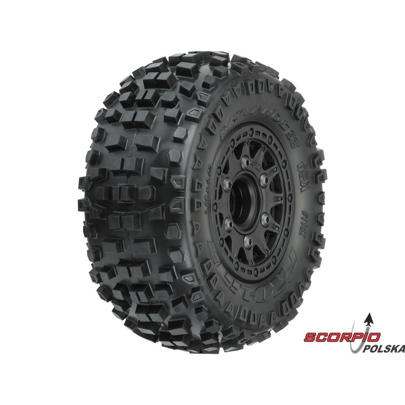 PRO-LINE koło 2.2/3.0", opona Badlands, felga Raid H12 czarna (2)