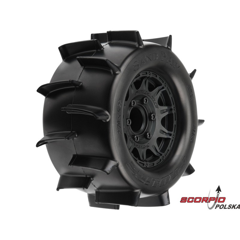 PRO-LINE koło 2.8", opona Sand Paw, felga Raid H12 czarna (2)