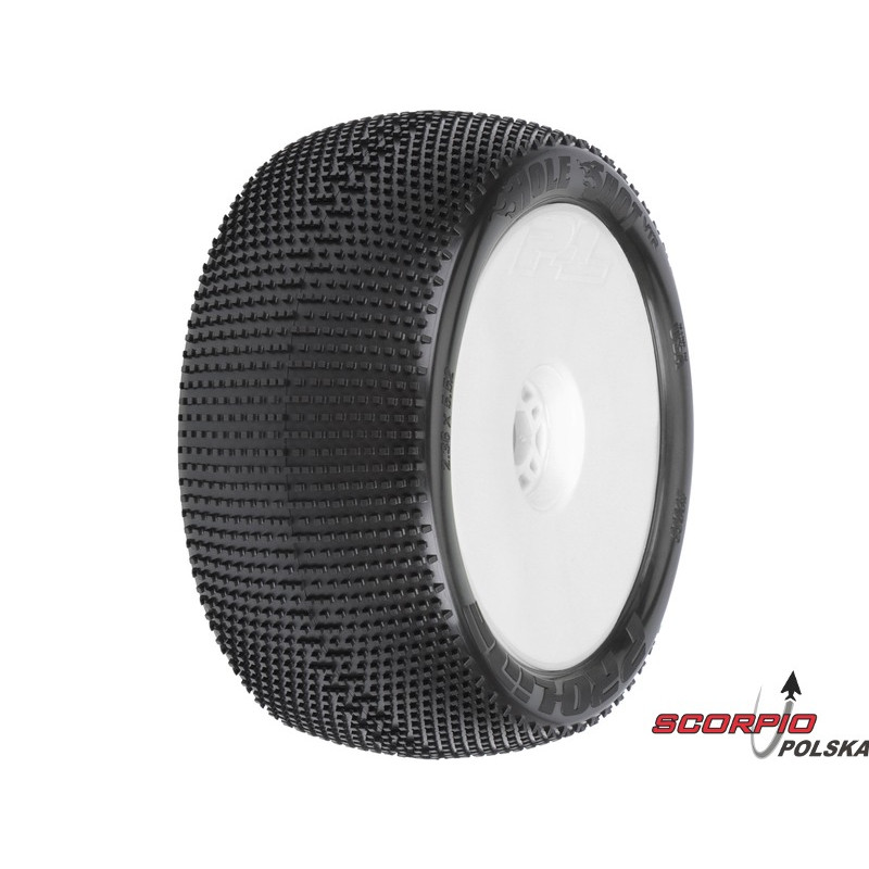 PRO-LINE koło 4.0", opona Hole Shot S3, felga Zero Offset H17 biała (2)