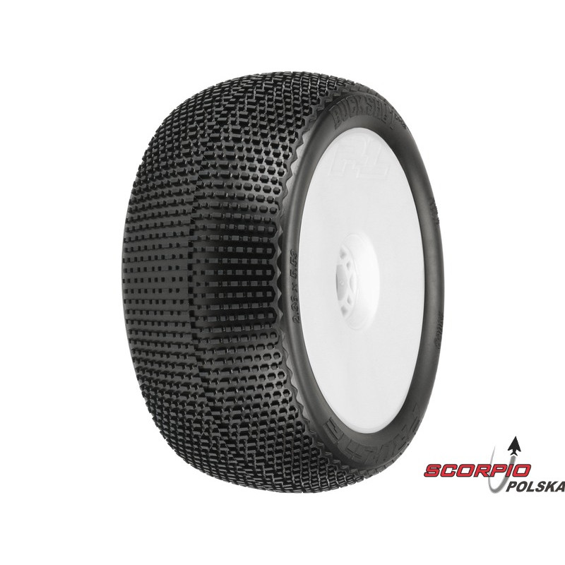 PRO-LINE kolo 4.0", opona Buck Shot S3, felga Zero Offset H17 biała (2)