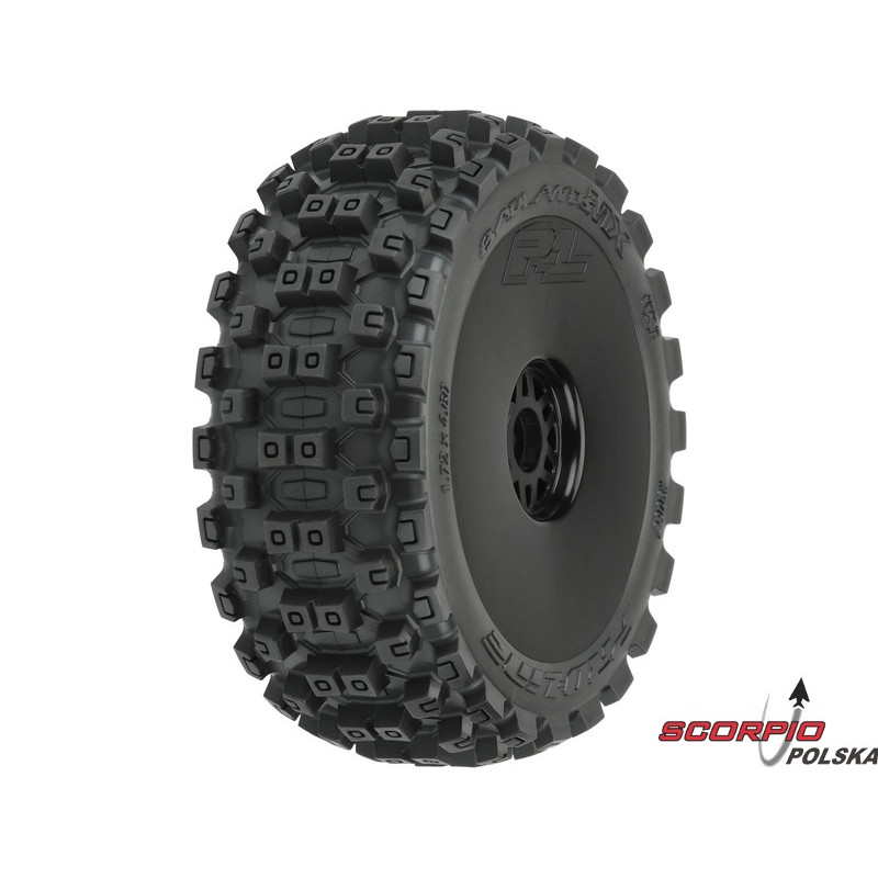 PRO-LINE kolo 3.3", opona Badlands MX M2 Buggy, felga H17 czarna (2)