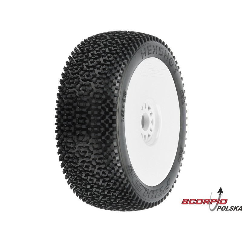 PRO-LINE koło 3.3" Hex Shot S3 Off-Road Buggy, felga biała Hex17 (2)