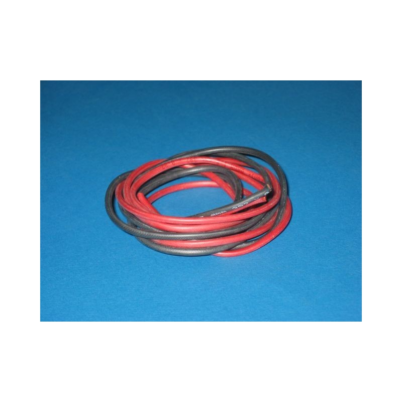 Przewód silikonowy 1.5mm² (czarny + czerwony)1 mb