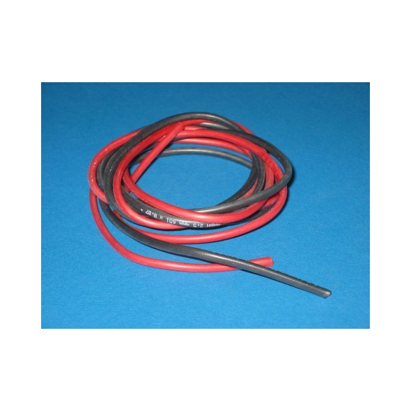 Przewód silikonowy 0.75mm² (czarny + czerwony) 1mb