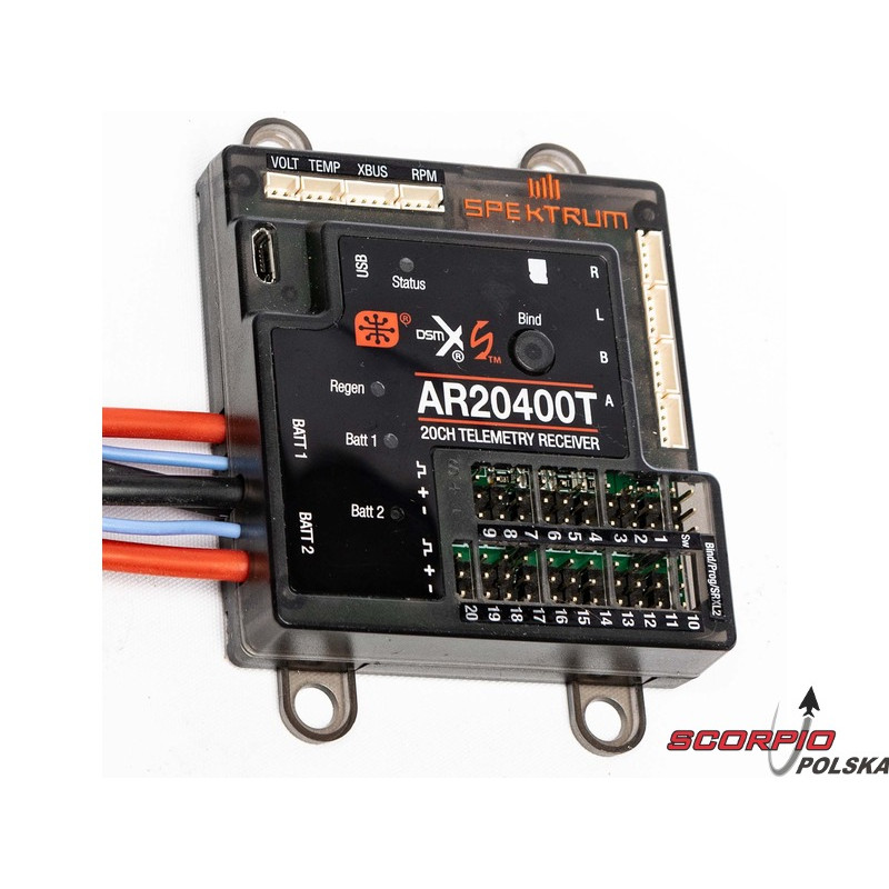 SPEKTRUM odbiornik AR20400T 20CH PowerSafe z telemetrią