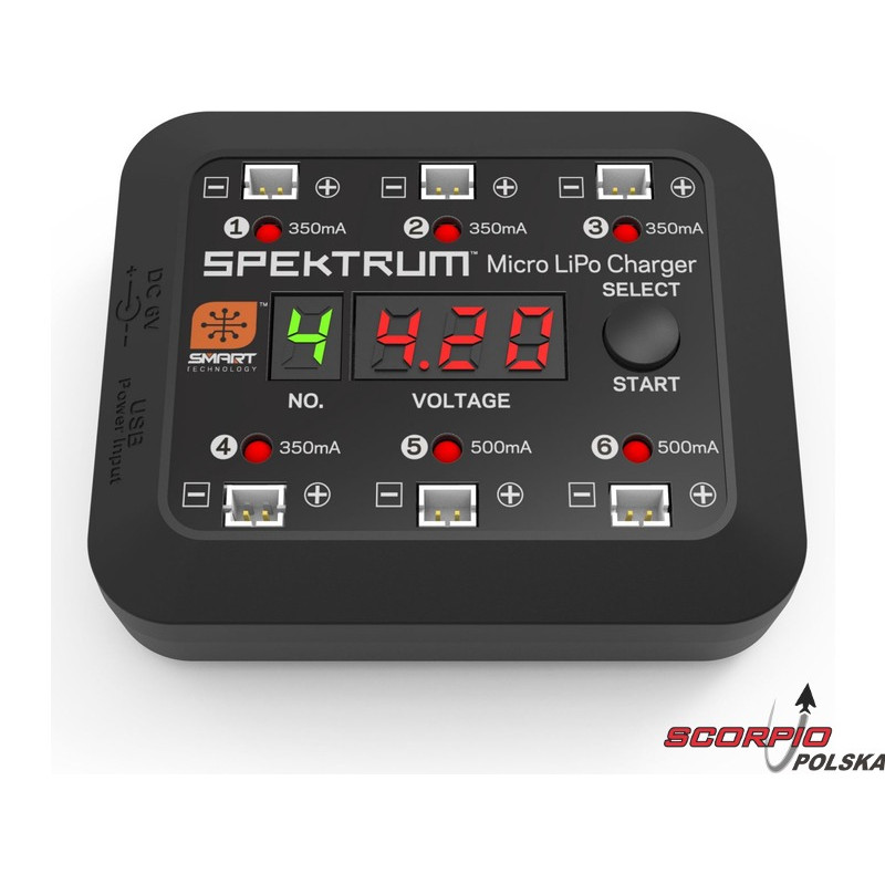 SPEKTRUM Ładowarka Smart Micro 6-port DC/USB 1S LiPol