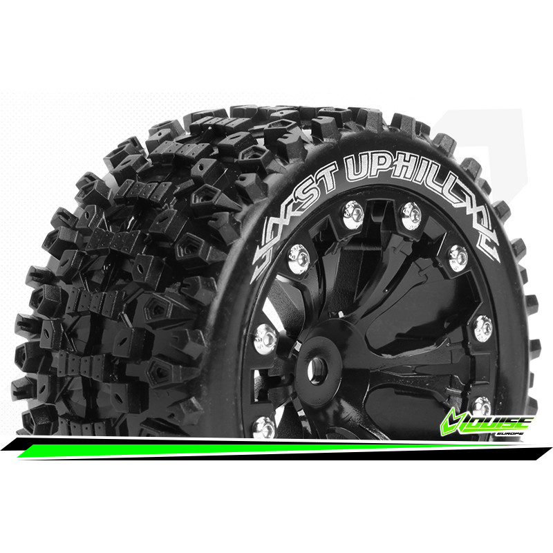 LOUISE RC Koła 2szt. ST-UPHILL 1/2" OS Tire Set Mounted Sport Black 2.8 Wheels - Hex 12mm