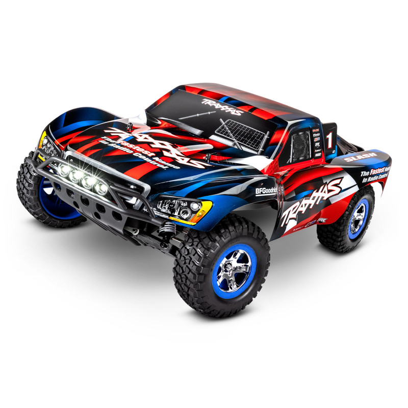 TRAXXAS Auto Slash Pro XL-5 2WD 1/10 + Oświetlenie LED  (Red/Blue)