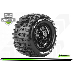 LOUISE RC Koła 2szt. MT-PIONEER 1/2'' OS Tire Set Mounted Sport Black Chrome 3.8 Bead Style Wheels - Hex 17mm