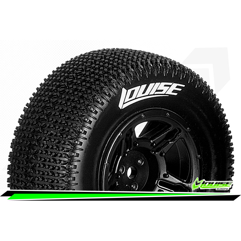 LOUISE RC Koła 2szt. SC-MAGLEV Tire Set Mounted Soft Black Wheels - Hex 12mm