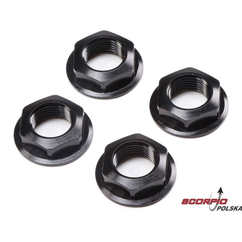 Super Rock Rey: Nakrętka koła 17mm z kołnierzem, czarna (4)