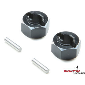 Losi Piasty kół tylne, aluminium: Mini-T 2.0
