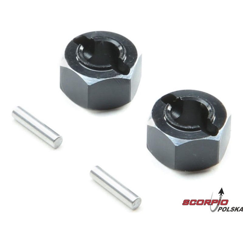Losi Piasty kół tylne, aluminium: Mini-T 2.0