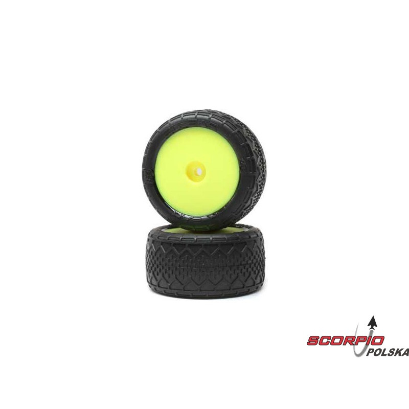 Losi koło BK Bar, tylne, żółta felga (2): Mini-B