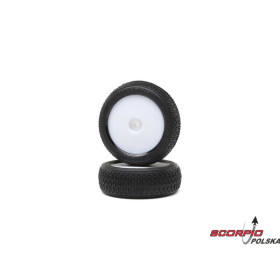 Losi koło Taper Pin, przednia, biała felga (2): Mini-B