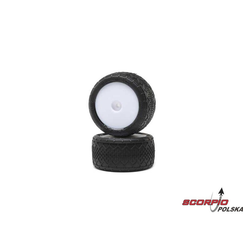 Losi koło BK Bar, tylna, biała felga (2): Mini-B