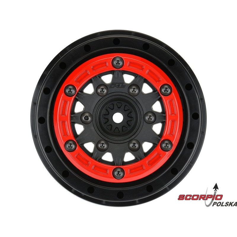 PRO-LINE felga 2.2"/3.0" Raid bead lock H12/H14mm SC czerwono/czarna (2)