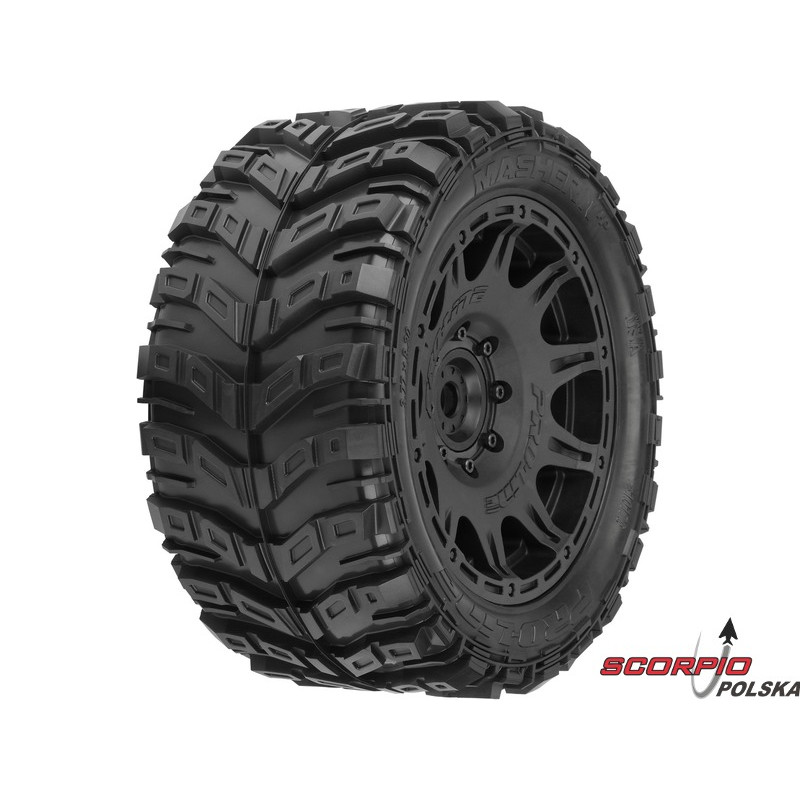 PRO-LINE koło 5.7" opona Masher X HP Belted, felga Raid H24 czarne (2)