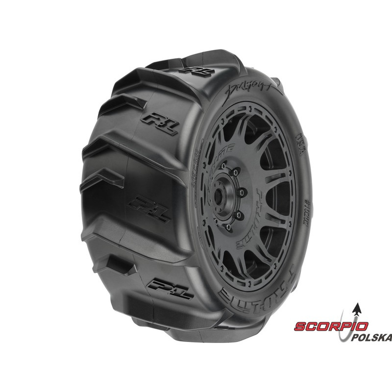 PRO-LINE koło 5.7" opona Dumont Sand/Snow, felga Raid H24 czarna (2)
