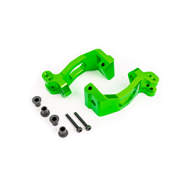 TRAXXAS Aluminiowe mocowania zwrotnic / C-Hub 2szt. do Sledge (zielone)
