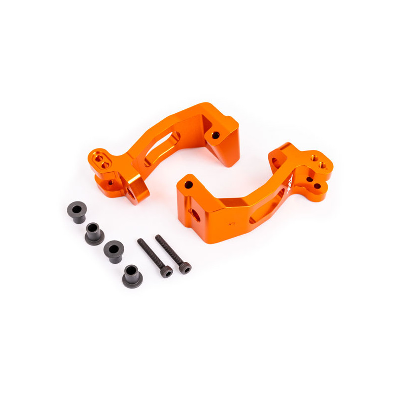 TRAXXAS Aluminiowe mocowania zwrotnic / C-Hub 2szt. do Sledge (pomarańczowe)