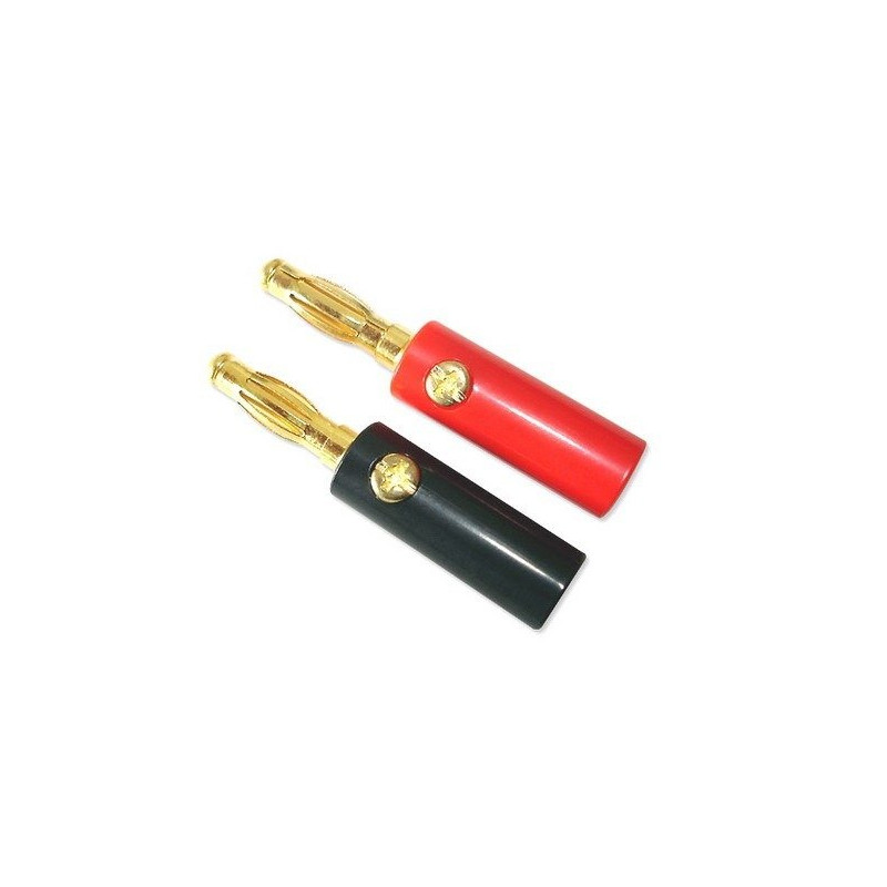 Wtyki Bananowe (Gold) 4mm przykręcane z obudową 2szt.