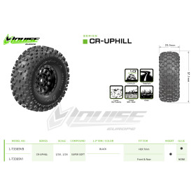 LOUISE Koła 2szt. CR-UPHILL 1/18 1/24 Super Soft Hex 7mm Crawler - TRAXXAS TRX-4M