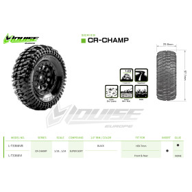 LOUISE Koła 2szt. CR-CHAMP 1/18 1/24 Super Soft Hex 7mm Crawler - TRAXXAS TRX-4M