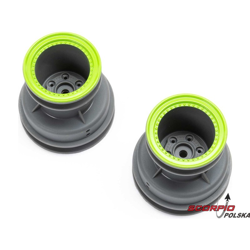 Losi felga MT jasno szara, beadlock zielony (2): Mini LMT