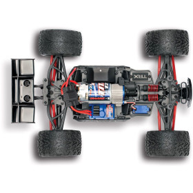 TRAXXAS Auto E-Revo 4WD 1/16 Monster Truck + Ładowarka USB-C 4A + Akumulator  (Niebieski/Czerwony)