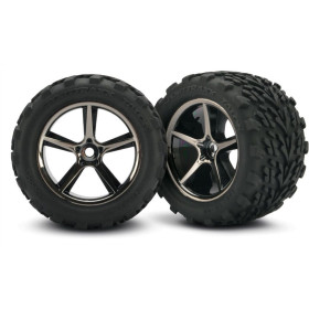 TRAXXAS Auto E-Revo 4WD 1/16 Monster Truck + Ładowarka USB-C 4A + Akumulator  (Niebieski/Czerwony)