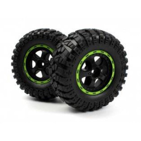 Smyter Desert Wheels/Tires Assembled (Black/Green)