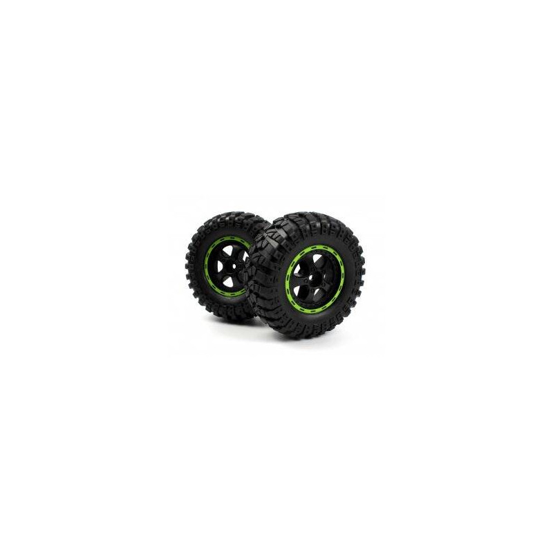 Smyter Desert Wheels/Tires Assembled (Black/Green)