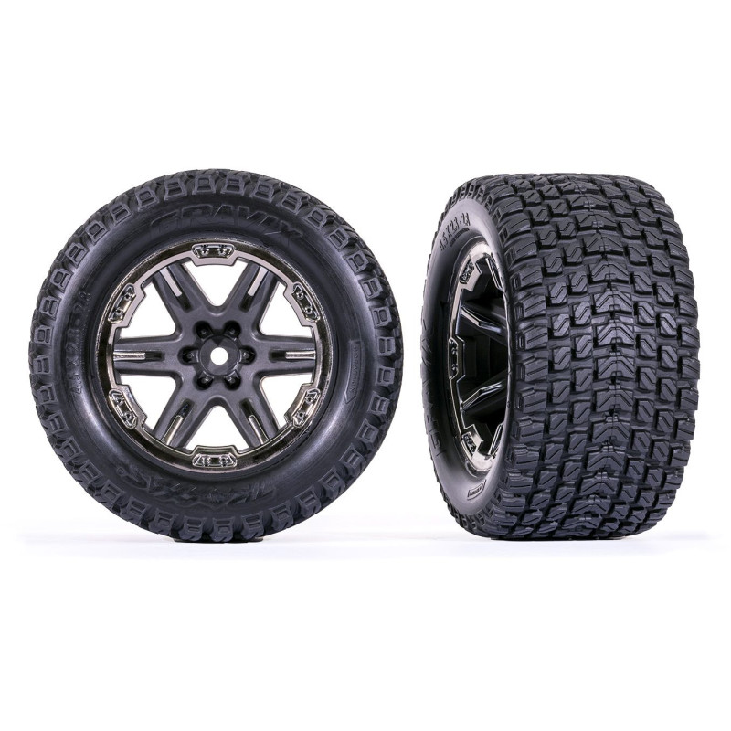 TRAXXAS Koła 2szt. Gravix 2.8'' HEX 12mm (Czarny chrom)