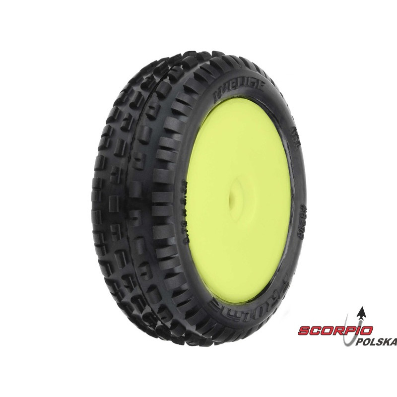 PRO-LINE kolo 1:18, opona Wedge Carpet przednia, felga H8 biała (2) (Losi Mini-B)
