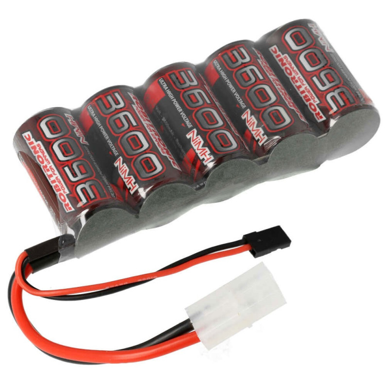 ROBITRONIC Akumulator odbiornika RX NiMh 6V 3600mAh JR/TAMIYA - Płaski