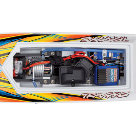 Łódź wyścigowa TRAXXAS Blast + Ładowarka USB-C 4A + Akumulator (pomarańczowa)