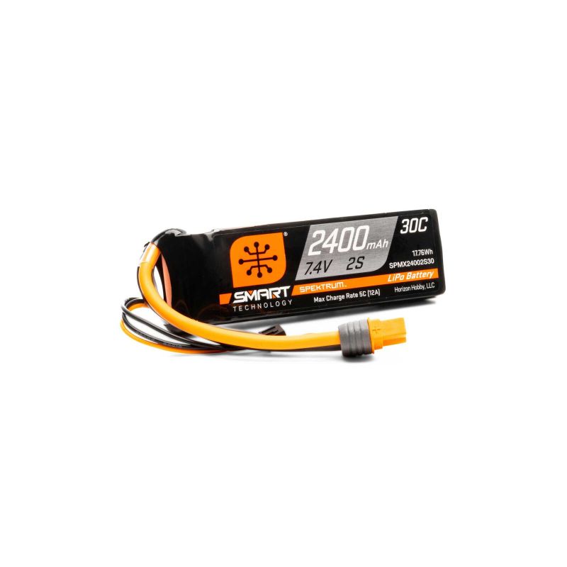 SPEKTRUM Smart LiPol 7.4V 2400mAh 2S 30C IC3