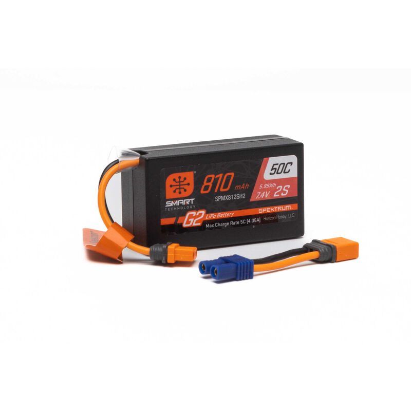 SPEKTRUM Smart G2 LiPol 7.4V 810mAh 2S 50C IC2