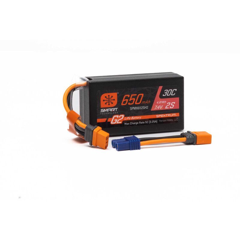 SPEKTRUM Smart G2 LiPol 7.4V 650mAh HC 2S 30C IC2