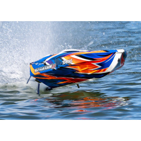 Łódź wyścigowa TRAXXAS Spartan SR + Stablilizacja TSM + TQi (Pomarańczowy)