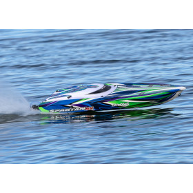 Łódź wyścigowa TRAXXAS Spartan SR + Stablilizacja TSM + TQi (Zielony)