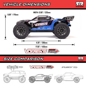 ARRMA Vorteks Mega 550 Basic 2WD 1:10 Smart RTR (Niebieski)