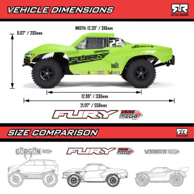 ARRMA Fury Mega 550 Basic 2WD 1:10 RTR (Zielony)
