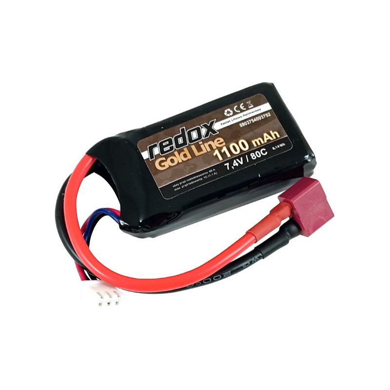 Akumulator REDOX Gold Line 7,4V 1100mAh 80C 2S LiPo DEAN do MAVERICK BlackZon Slyder