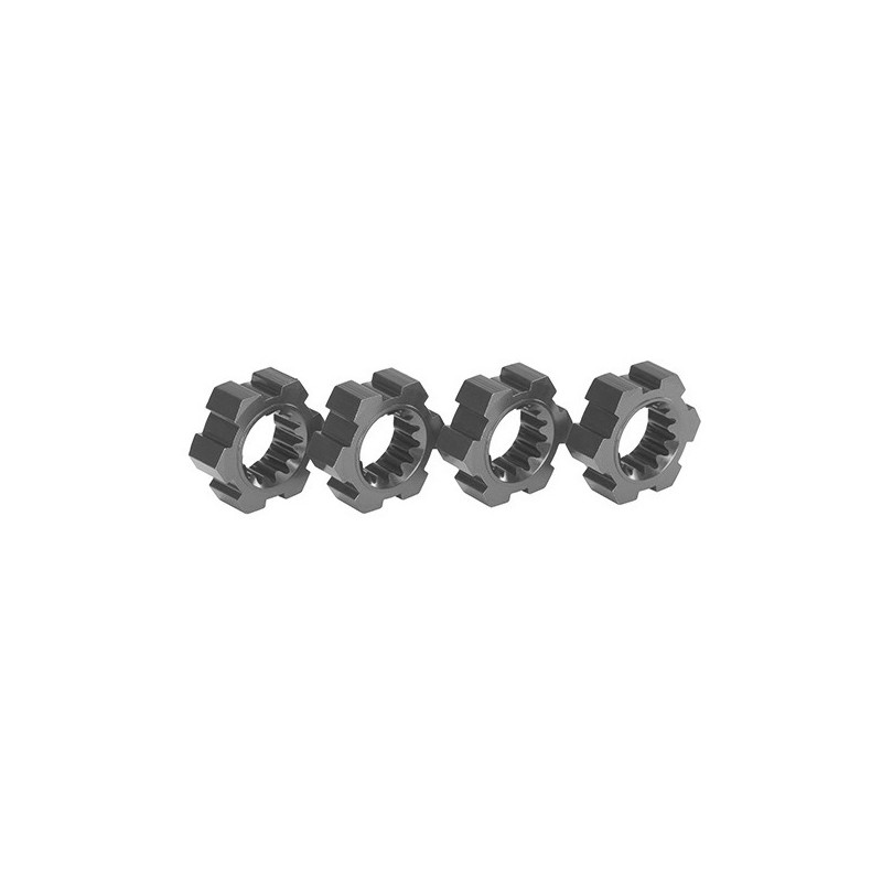 TRAXXAS Mocowania kół / Wheel hubs, hex do X-Maxx (szare)