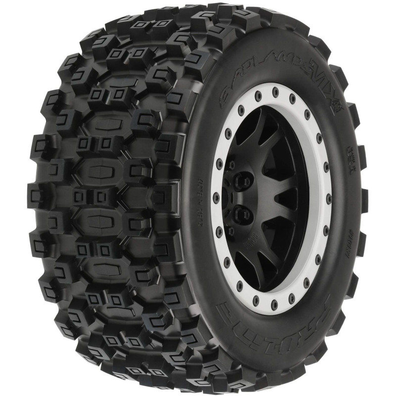 PRO-LINE koło 4.3", opona Badlands MX43 Pro-Loc, felga Impulse H24mm czarno-szara (2) (X-Maxx)