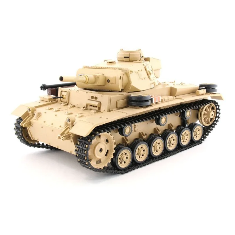 Czołg HENG LONG Tauch Panzer III 1/16 V7.0 2.4GHz (działko ASG/dźwięk/dym)